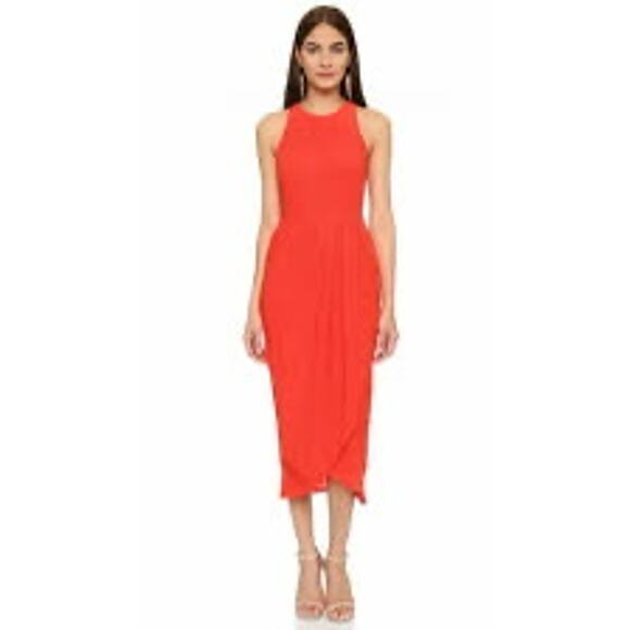 Yumi Kim So Social Red Tulip Midi Dress XS NWT Sleeveless Racerback Flawed - Picture 1 of 16